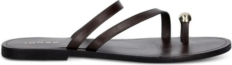 JONAK PARIS Wife sandalen met bandjes en teenring Bruin