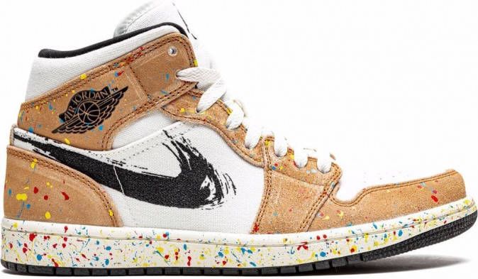 Jordan "Air 1 Mid Brushstroke sneakers" Bruin