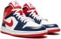 Jordan Air 1 Mid sneakers dames rubber leer leer Stof 10.5 Wit - Thumbnail 1