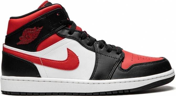 Jordan Air 1 Mid "Bred Toe" sneakers Wit