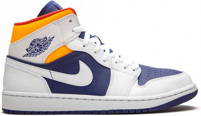 Jordan "Air 1 mid-top Royal Blue Laser Orange sneakers" Blauw