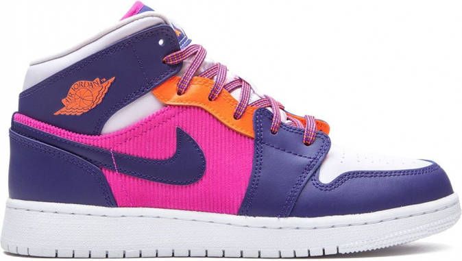 Nike Kids Air Jordan 1 mid-top sneakers Paars