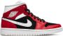 Jordan Air 1 mid top sneakers dames rubber leer Polyester 10.5 Rood - Thumbnail 1