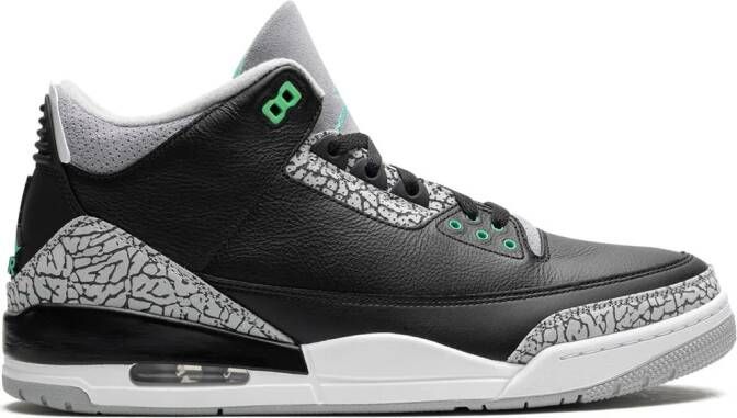 Jordan Air 3 Retro "Green Glow" sneakers Zwart
