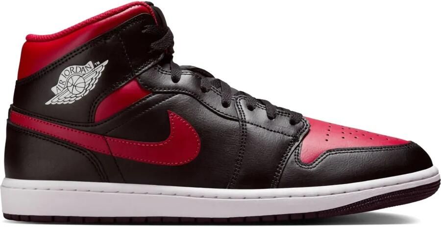 Jordan 1 Mid "Bred Twist Black Varsity Red Summit White" sneakers Zwart