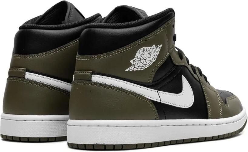 Jordan Air 1 Mid "Black White Olive" sneakers Groen - Foto 3