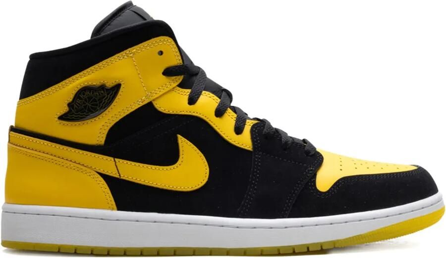 Jordan Air 1 Mid "Black White Varsity Maize" sneakers Geel