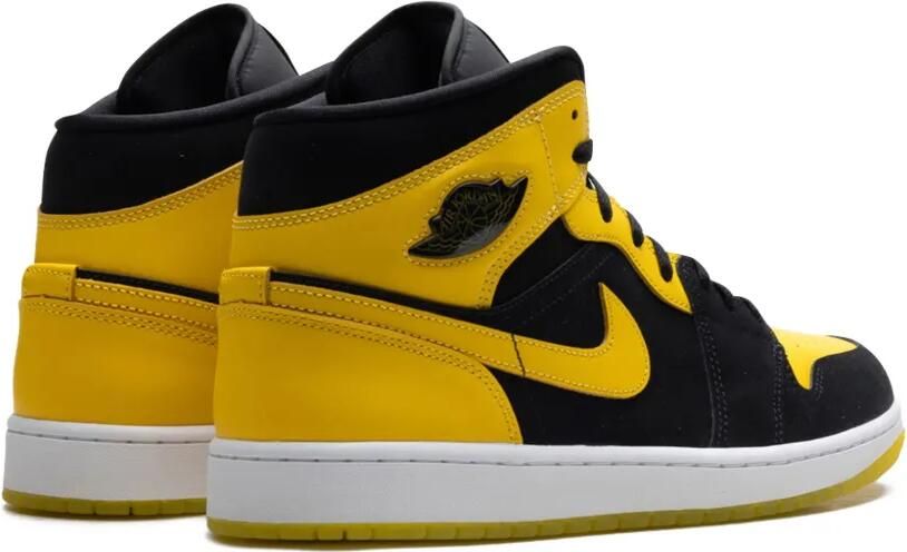 Jordan Air 1 Mid "Black White Varsity Maize" sneakers Geel - Foto 3