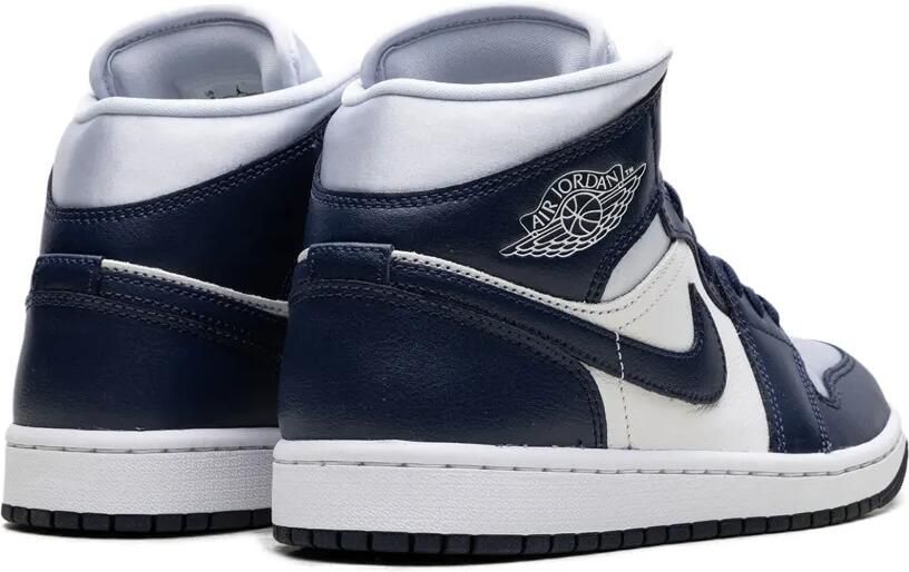 Jordan Air 1 Mid "Football Grey White Midnight Navy" sneakers Blauw - Foto 3