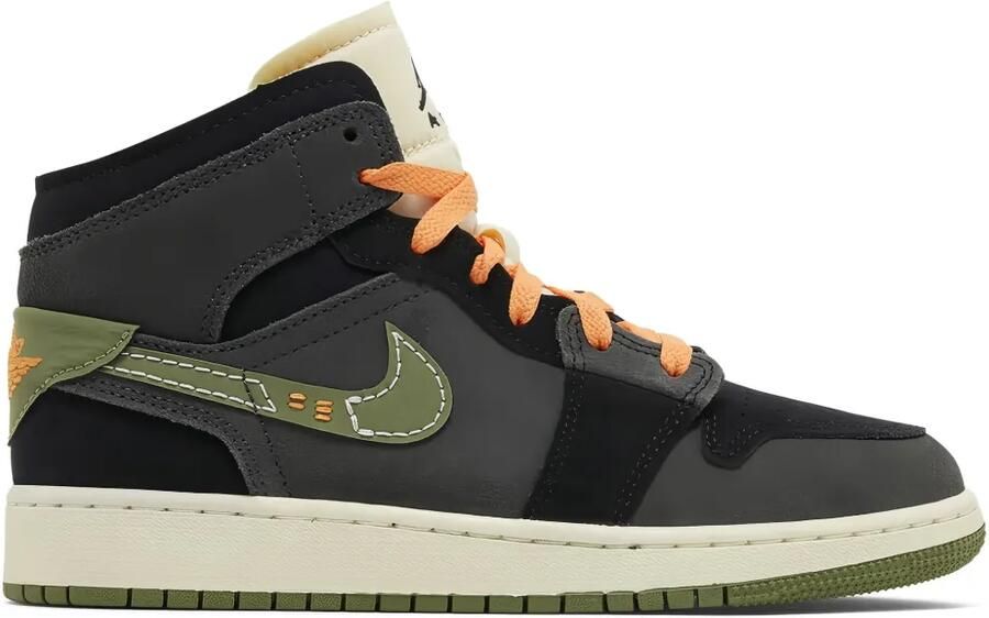 Jordan Air 1 Mid SE Craft "Anthracite Light Olive" sneakers Zwart
