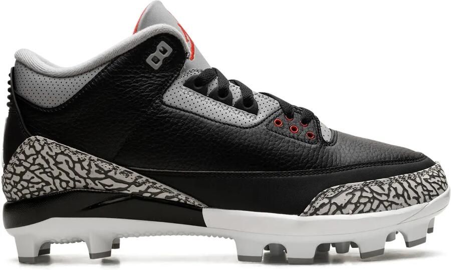 Jordan Air 3 Retro "Black Fire Red Cement Grey White" sneakers Zwart