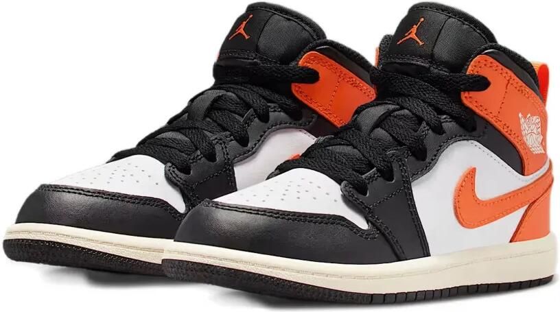 Jordan Kids Air Jordan 1 Mid PS "Orange Black Toe" sneakers Zwart