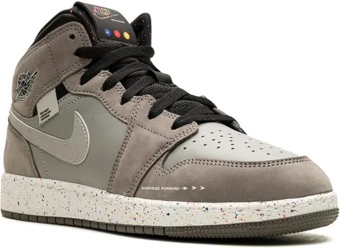 Jordan Kids Air Jordan 1 Mid Wings "NYC Subway" sneakers Grijs