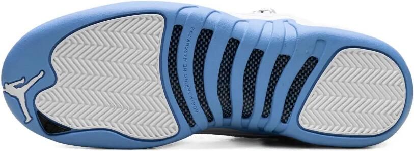 Jordan Kids Air Jordan 12 Retro "Melo" sneakers White University Blue Metallic Silver - Foto 5