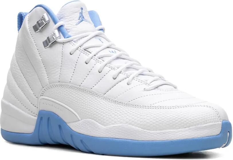 Jordan Kids Air Jordan 12 Retro "Melo" sneakers White University Blue Metallic Silver - Foto 2