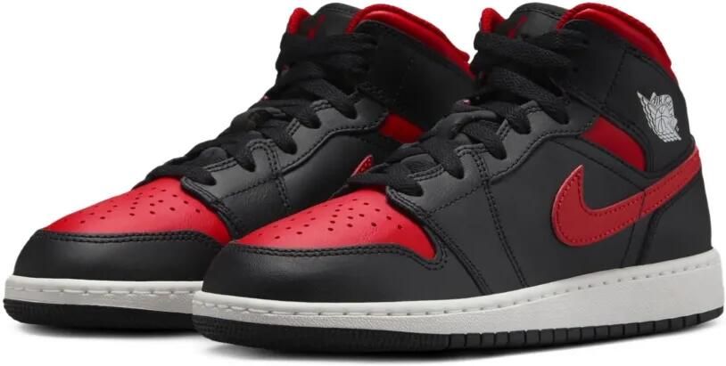Jordan Kids Jordan 1 Mid "Black Summit White Varsity Red" sneakers Zwart