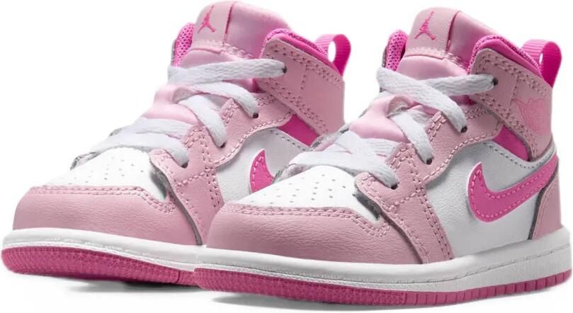 Jordan Kids Jordan 1 Mid logo-detail sneakers Roze