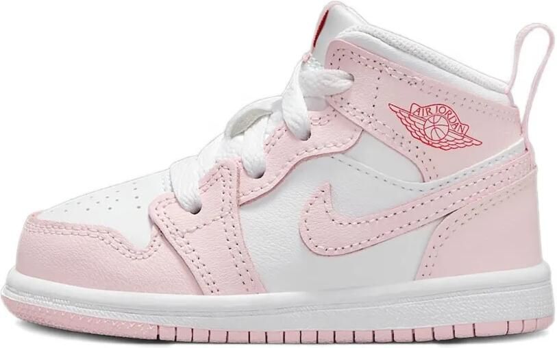 Jordan Kids Jordan 1 Mid "Pink Foam Fire Red" sneakers Roze