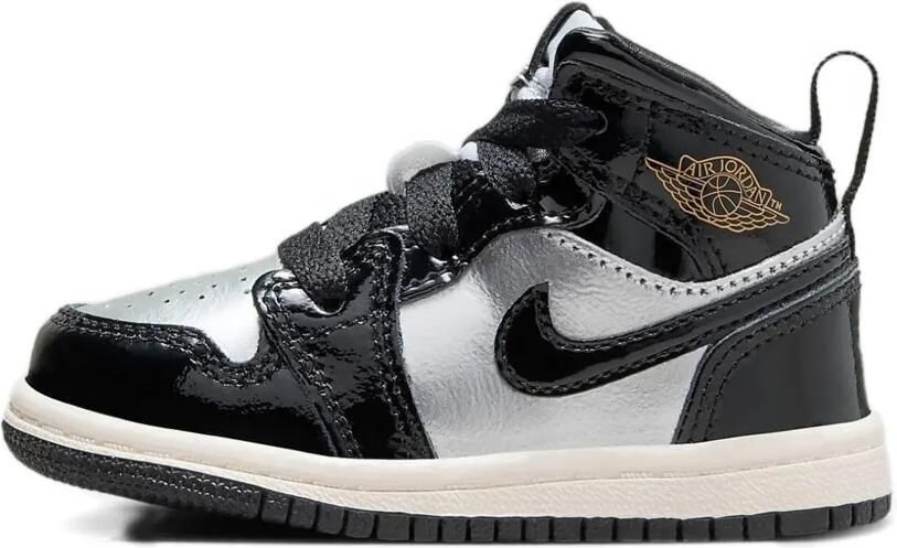 Jordan Kids Jordan 1 Mid SE "Black Metallic Silver Sail Metallic Gold" sneakers Zwart - Foto 4