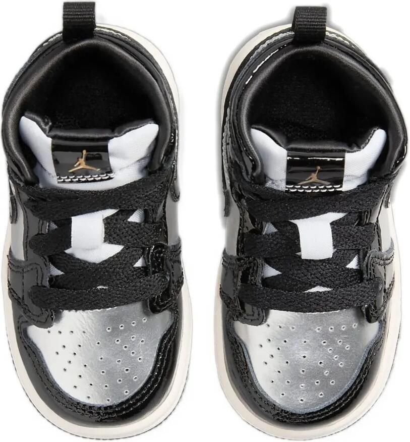 Jordan Kids Jordan 1 Mid SE "Black Metallic Silver Sail Metallic Gold" sneakers Zwart - Foto 2