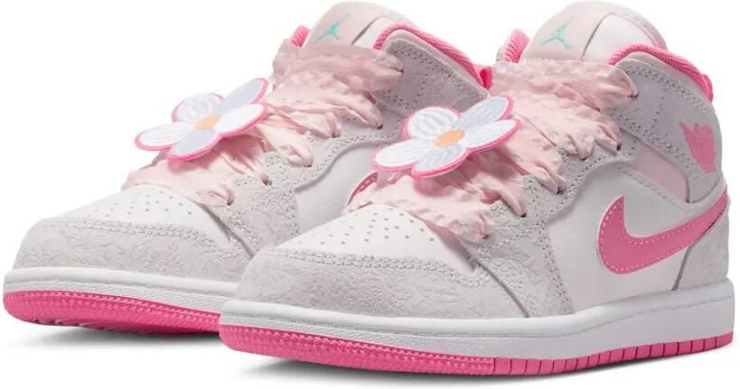 Jordan Kids Jordan 1 Mid SE sneakers met bloe -reliëf Roze - Foto 2