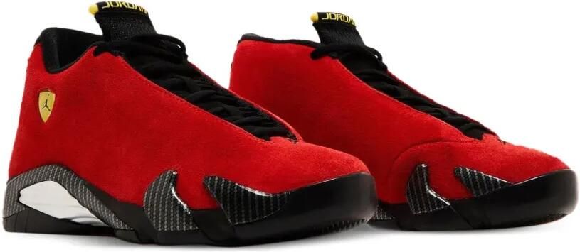Jordan Kids x Jordan 14 Retro Ferrari "Challenge Red Black-Vibrant Yellow-Anthracite" sneakers Rood