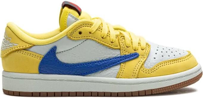 Jordan Kids x Travis Scott Air Jordan 1 Retro Low OG SP "Canary" sneakers Geel
