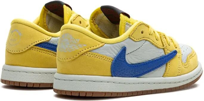 Jordan Kids x Travis Scott Air Jordan 1 Retro Low OG SP "Canary" sneakers Geel - Foto 3