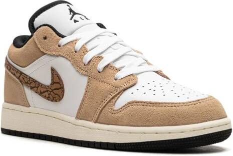 Jordan Kids "Air Jordan 1 Low SE Brown Elephant sneakers" Beige