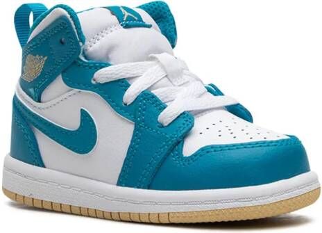 Jordan Kids "Air Jordan 1 Mid Aquatone sneakers" Wit