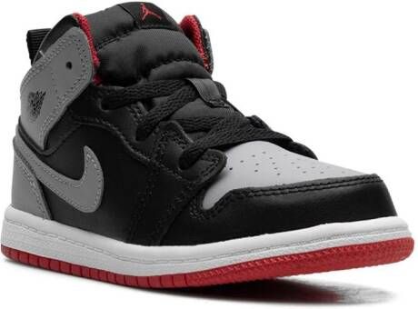 Jordan Kids Air Jordan 1 Mid "Black Cement Grey-Fire Red-White" sneakers Zwart