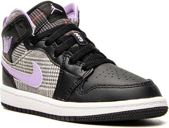 Jordan Kids "Air Jordan 1 Mid Houndstooth sneakers" Zwart