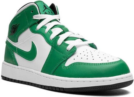 Jordan Kids "Air Jordan 1 Mid Lucky Green sneakers" Wit