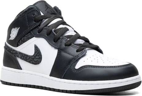 Jordan Kids Air Jordan 1 Mid "Panda Elephant" sneakers Zwart