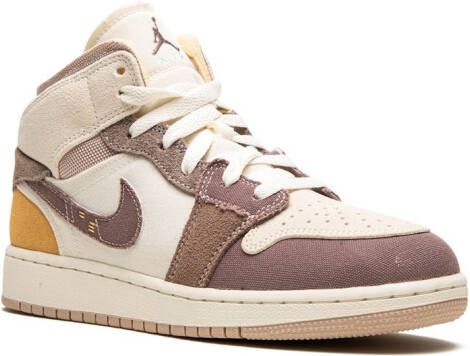 Jordan Kids "Air Jordan 1 Mid Craft Inside Out Taupe Haze sneakers" Beige