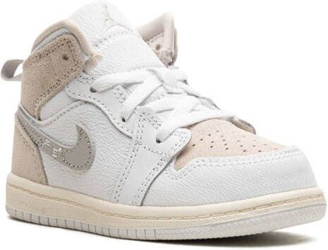 Jordan Kids "Air Jordan 1 Mid SE Craft White Grey sneakers" Beige