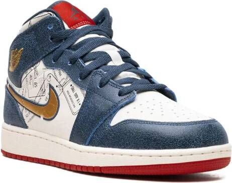 Jordan Kids Air Jordan 1 Mid SE "Take Flight" sneakers Blauw