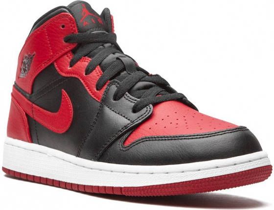 Jordan Kids Air Jordan 1 mid-top sneakers Zwart