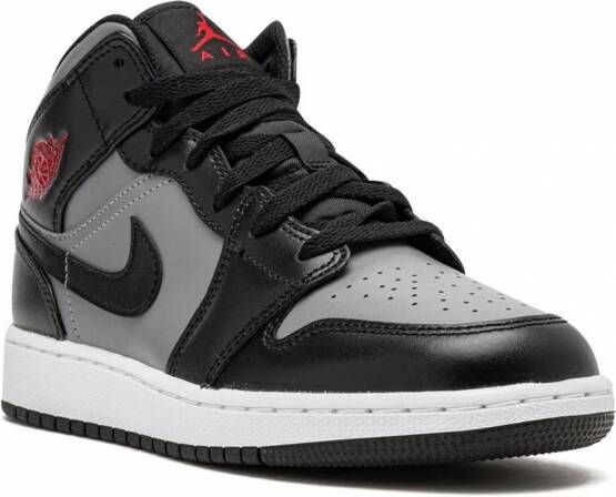 Jordan Kids Air Jordan 1 Mid "Shadow Red" sneakers Zwart