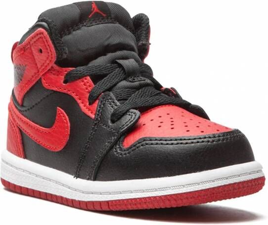 Jordan Kids Air Jordan 1 mid-top TD sneakers Zwart