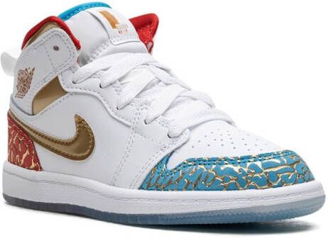 Jordan Kids Air Jordan 1 Mid "UNC to CHI" sneakers Wit