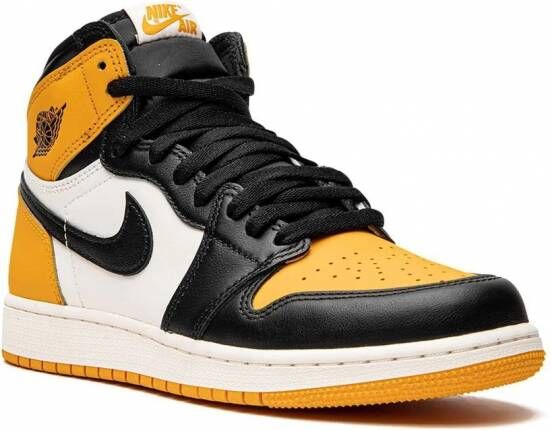 Jordan Kids Air Jordan 1 "Yellow Toe" sneakers Zwart