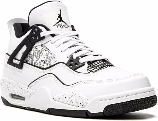 Jordan Kids "Air Jordan 4 Retro DIY sneakers" Wit