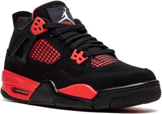 Jordan Kids Air Jordan 4 Retro “Red Thunder” sneakers Zwart