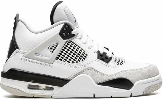 Jordan Kids Air Jordan 4 Retro "Militairy Black" sneakers Wit