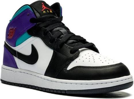 Jordan Kids Jordan 1 Mid GS "Aqua" sneakers Zwart