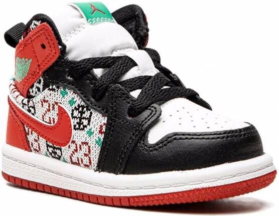 Jordan Kids "Jordan 1 Mid Ugly Christmas Sweater sneakers" Wit