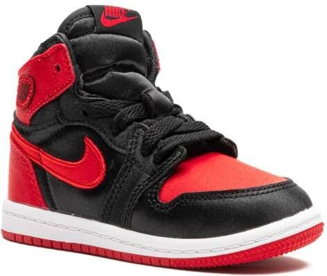 Jordan Kids "Jordan 1 Retro High Satin Bred sneakers" Zwart