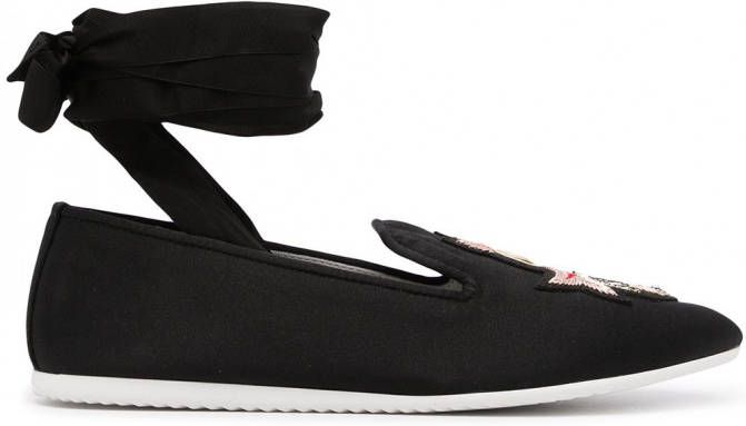 Joshua Sanders Loafers met enkelstrik Zwart