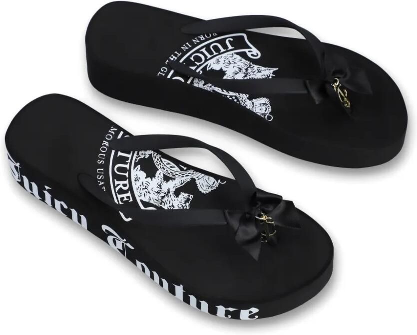Juicy Couture Heritage slippers met sleehak Zwart - Foto 3